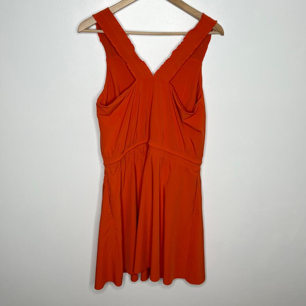 Athleta Womens Savanna Mini Dress Medium Orange Drawstring Pockets Athleisure - Picture 9 of 12